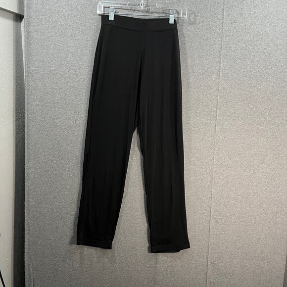 Susan Graver Essentials Liquid Knit Straight Leg Pants Black, Petite X-Small - Picture 1 of 7